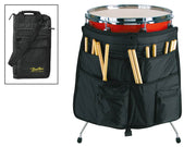drumstick bag, professional model, with strap, accessory pockets and floor tom mounting hooks