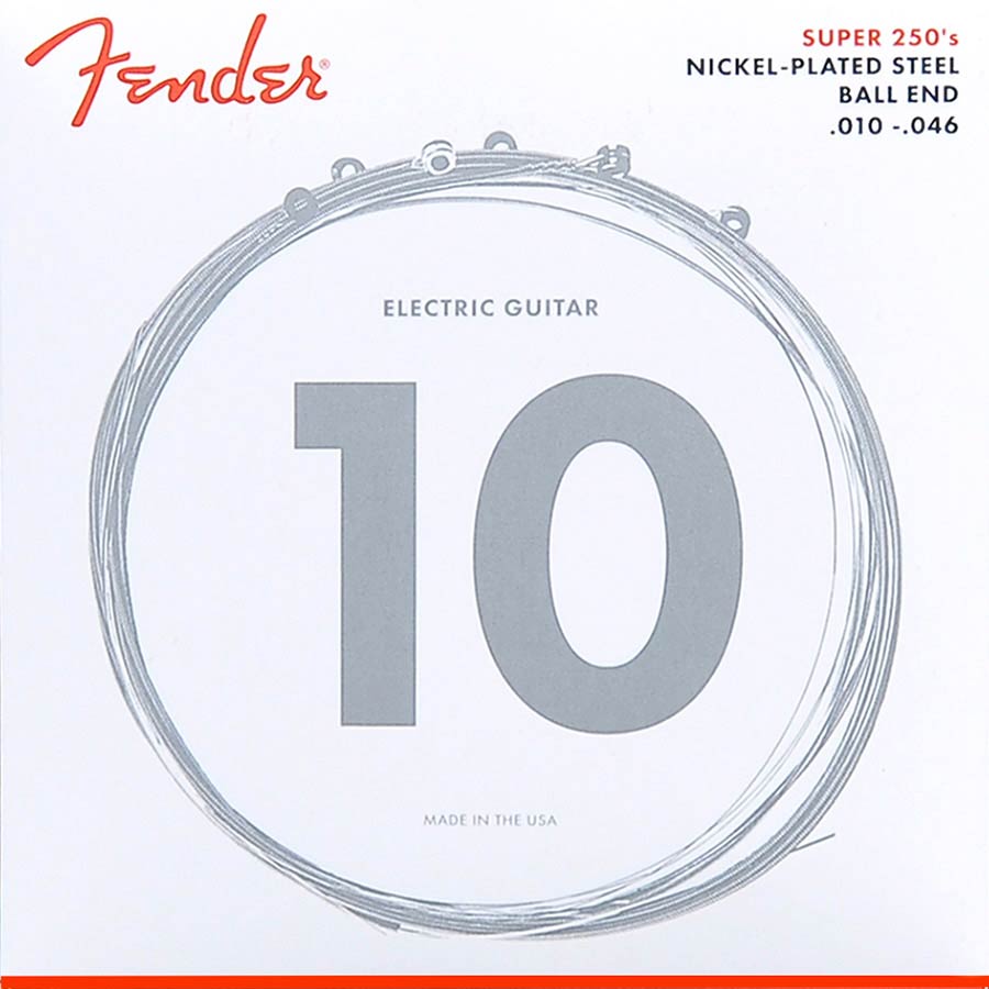 Fender snarenset elektrisch, nickel roundwound, regular: 010-013-017-026-036-046