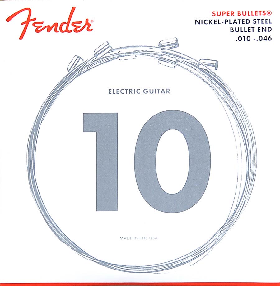 Fender snarenset elektrisch, nickel roundwound, regular: 010-013-017-026-036-046