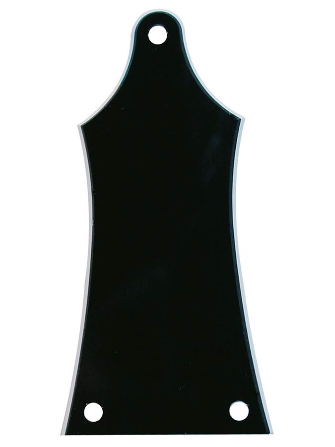 truss rod cover, black, 2 ply, black - white