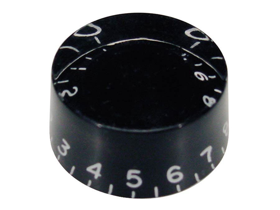 speed knob (hatbox), for inch type pot shaft, transparent black