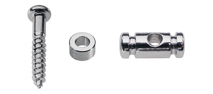 string retainer, cilinder model, height 6.5mm, with spacer and screw, nickel