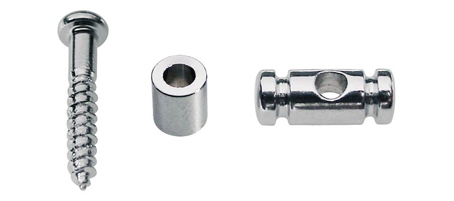 string retainer, cilinder model, height 9.0mm, with spacer and screw, nickel