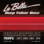 La Bella 760FL Deep Talkin' Bass flatwound bassnaren, lichte spanning, 043-104