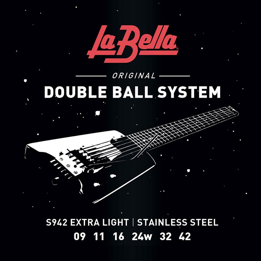 La Bella S942 Double Ball End snaren met dubbel bal-einde, extra lichte spanning, 009-042