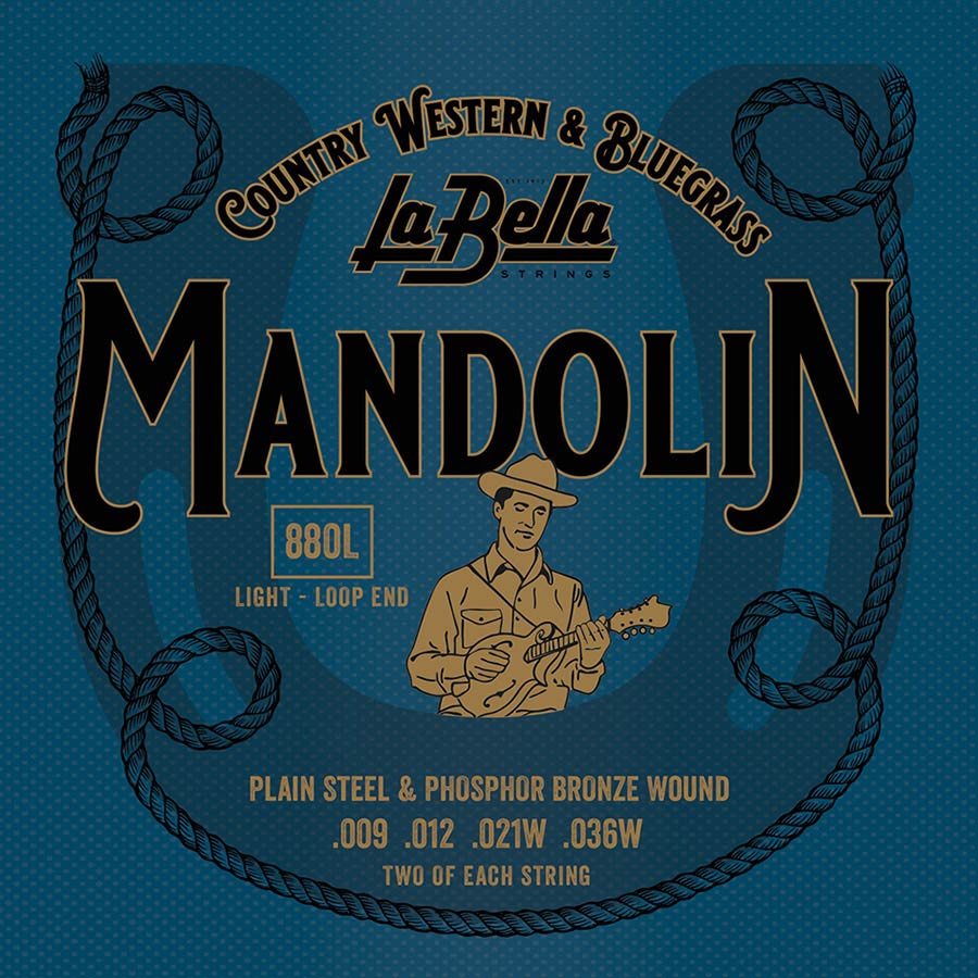 La Bella 880L Acoustic Folk mandolinesnaren, lichte spanning, 009-036