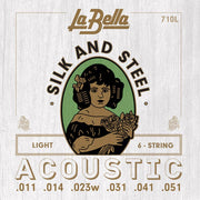La Bella 710L Silk & Steel akoestische gitaarsnaren, lichte spanning, 011-051