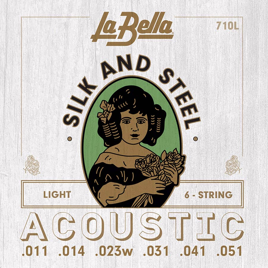 La Bella 710L Silk & Steel akoestische gitaarsnaren, lichte spanning, 011-051