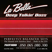 La Bella 760FHBB Deep Talkin' Bass flatwound bassnaren voor Höfner vioolbas, 050-100