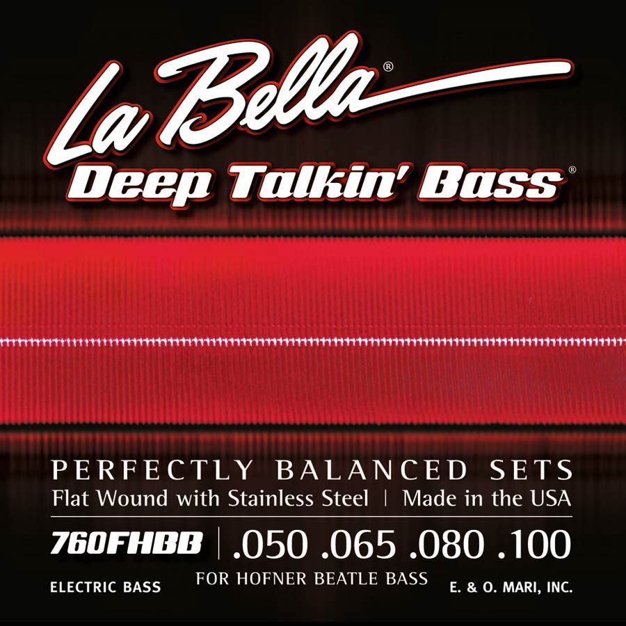 La Bella 760FHBB Deep Talkin' Bass flatwound bassnaren voor Höfner vioolbas, 050-100