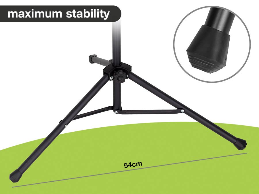 Boston MS-50-BK lessenaar, opvouwbaar, extra hoog, zwart, 50x23 cm blad, buisdiameter: 1,9 cm, incl. draagtas