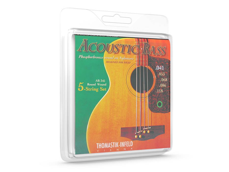 Thomastik-Infeld THAB-345 snarenset voor akoestisch 5-snarige basgitaar, phosphor brons, 041-053-068-086-118, longscale