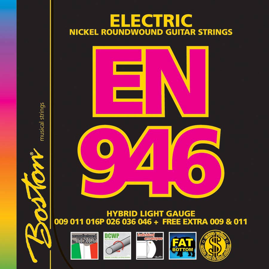 Boston EN-946 snarenset voor elektrische gitaar – nickel roundwound, hybrid light, .009–.046