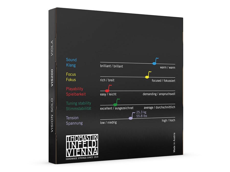 Thomastik-Infeld VIS-200 snarenset voor altviool (36-39cm), bestaande uit TH-VIS-21, TH-VIS-22S, TH-VIS-23 en TH-VIS-24 afbeelding 2