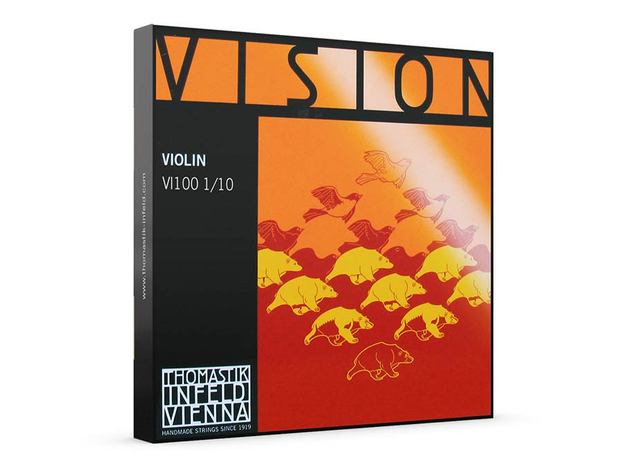 Thomastik-Infeld VI-100-10 Vision snarenset voor viool 1/10, bestaande uit VI-01-10, VI-02-10, VI-03-10 en VI-04-10