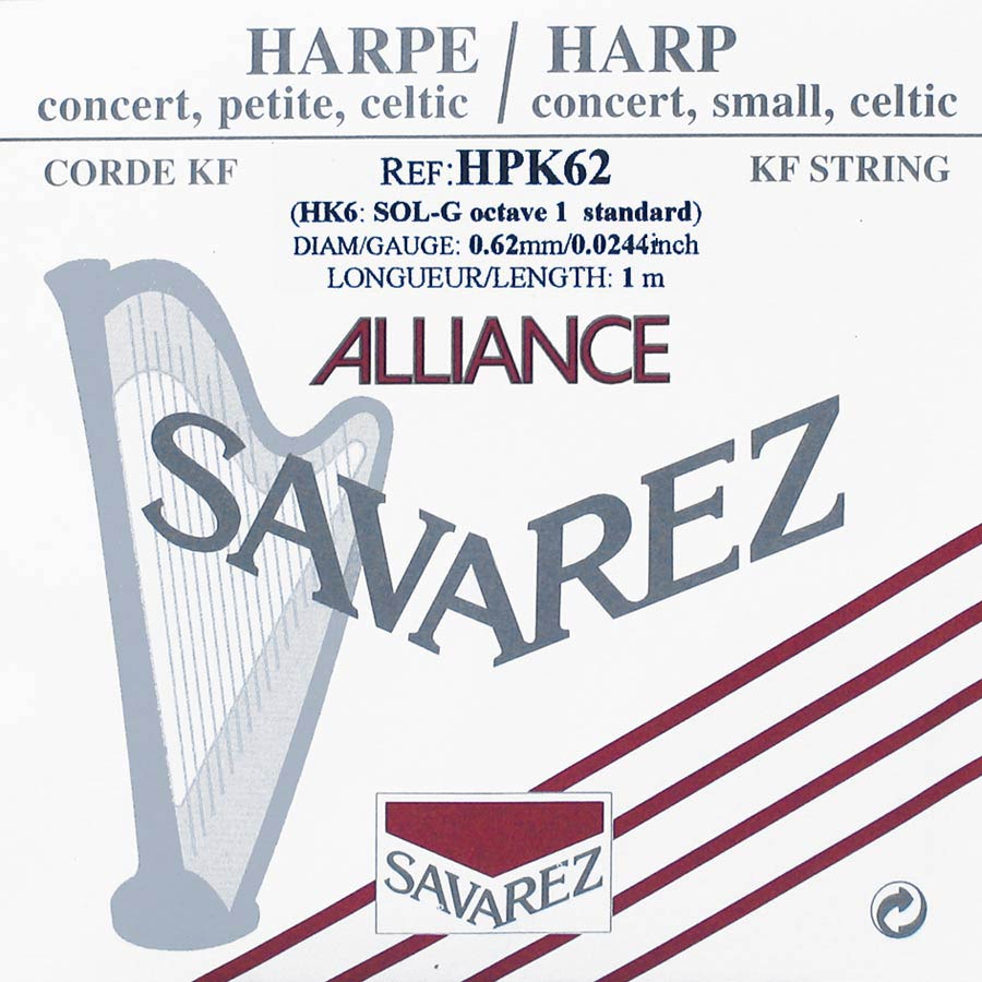 Savarez HPK62 Alliance harpsnaar voor kleine harp en concertharp 0,62 mm 1 m