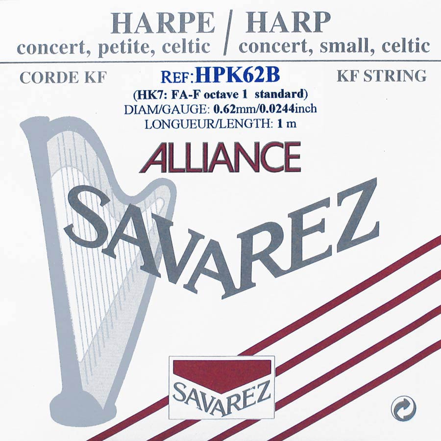 Savarez HPK62B Alliance harpsnaar voor kleine harp en concertharp 0,62 mm 1 m zwart