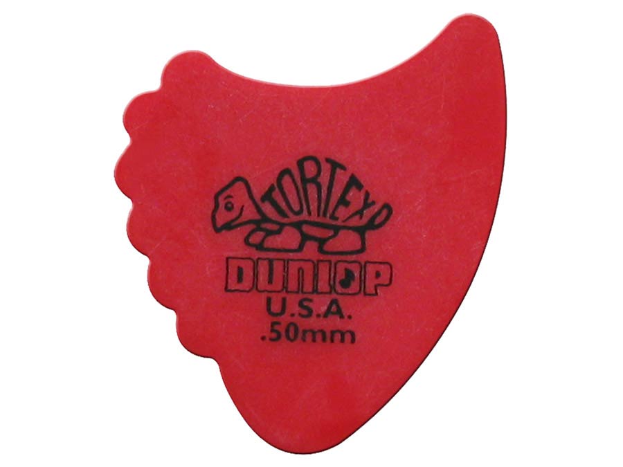 Dunlop 414-R-50 Tortex Sharkfin Plectra 0.50 mm Rood