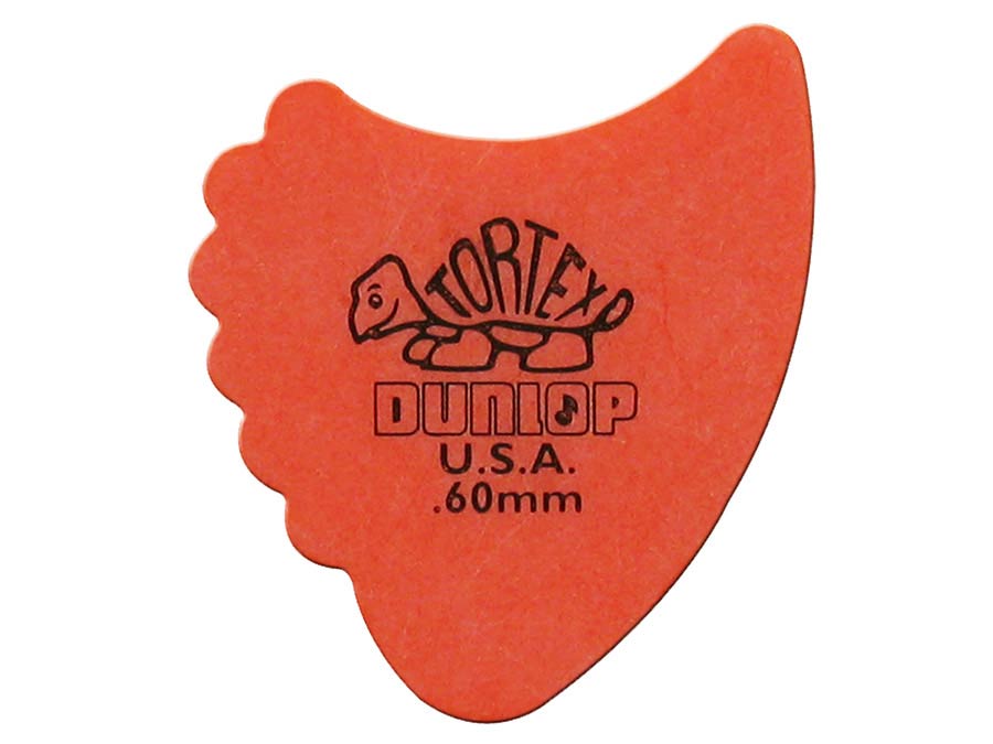 Dunlop 414-R-60 Tortex Sharkfin Plectra 0.60 mm Oranje