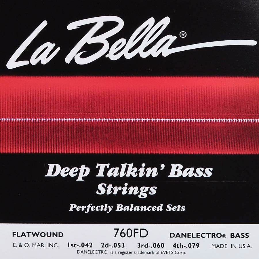 La Bella 760FD Deep Talkin' Bass flatwound bassnaren voor Danelectro, 042-083