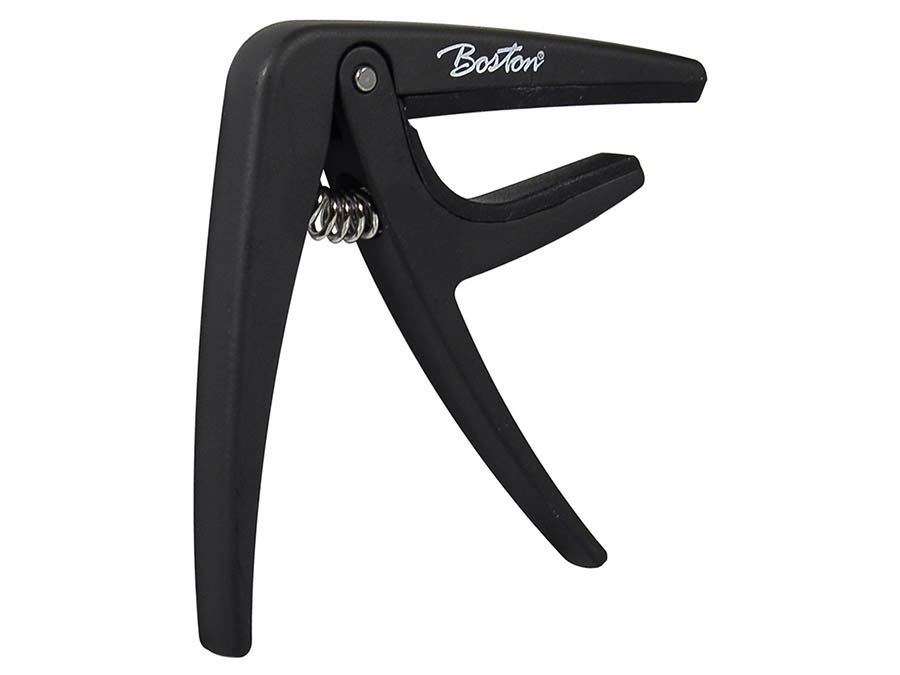 Boston BC-85-BK Capo voor akoestische/elektrische gitaar, met veer, zwar