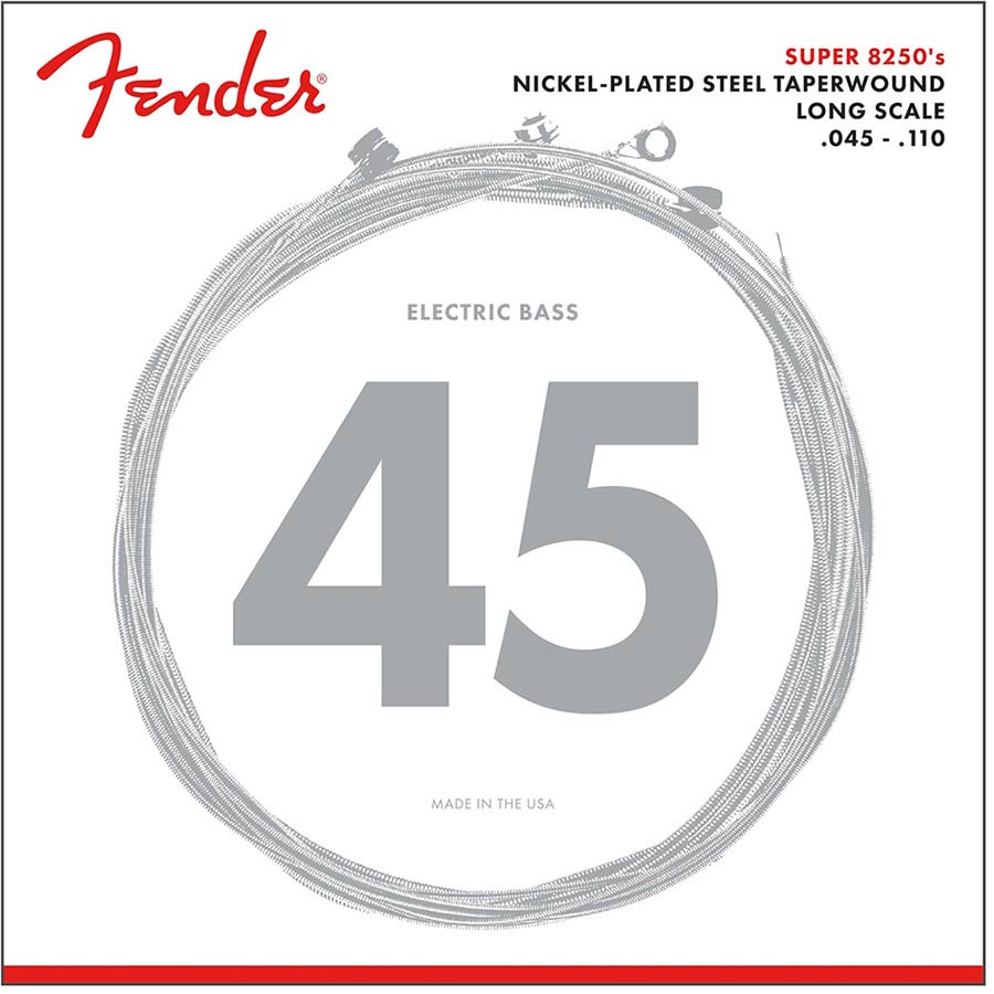 Fender snarenset basgitaar (snaren door body), nickel roundwound, medium 045-065-085-110tw