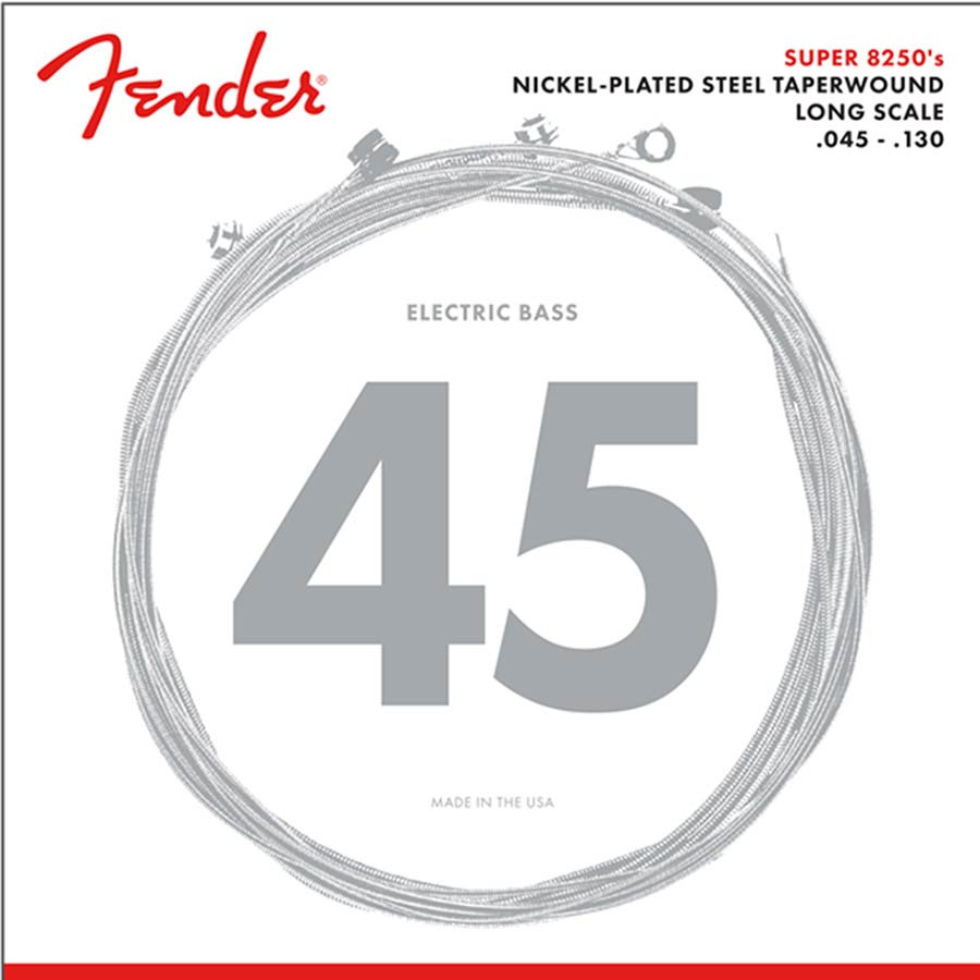 Fender snarenset 5-snarige basgitaar (snaren door body), nickel roundwound, medium 045-065-085-110tw-130tw