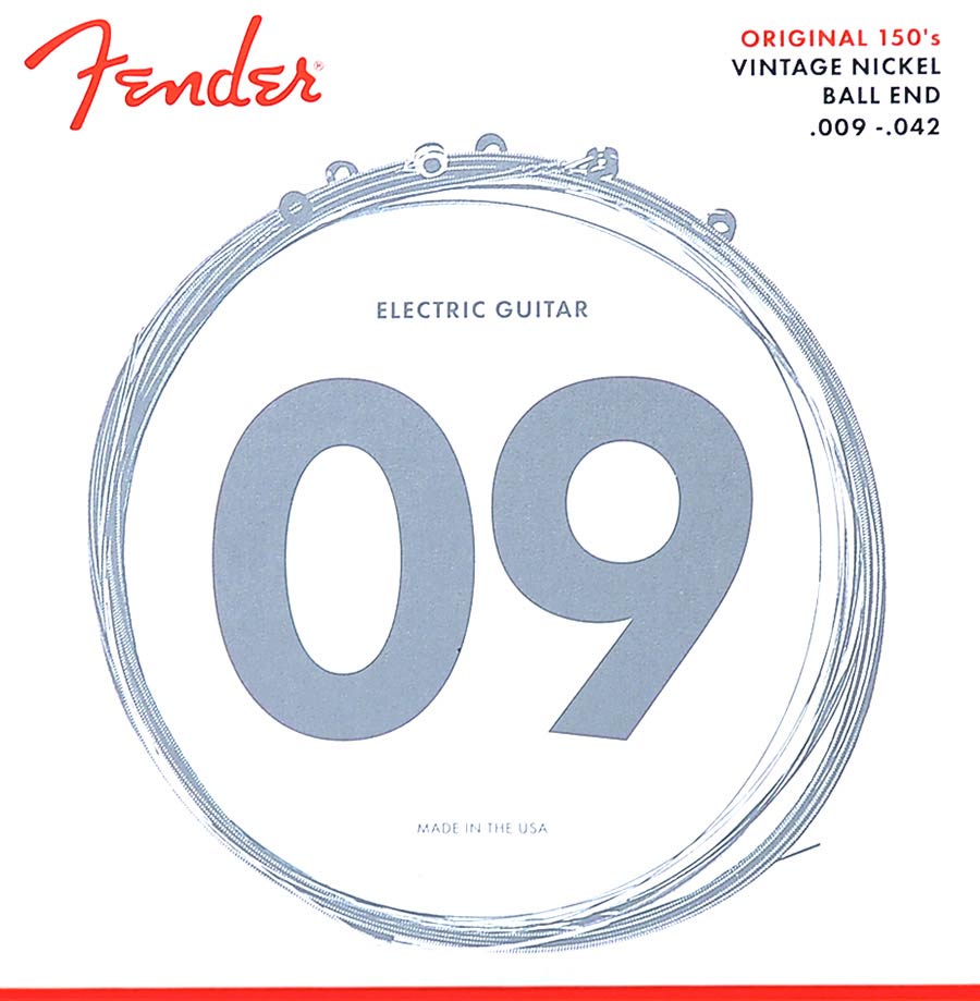 Fender snarenset elektrisch, pure nickel, light, 009-011-016-024-032-042