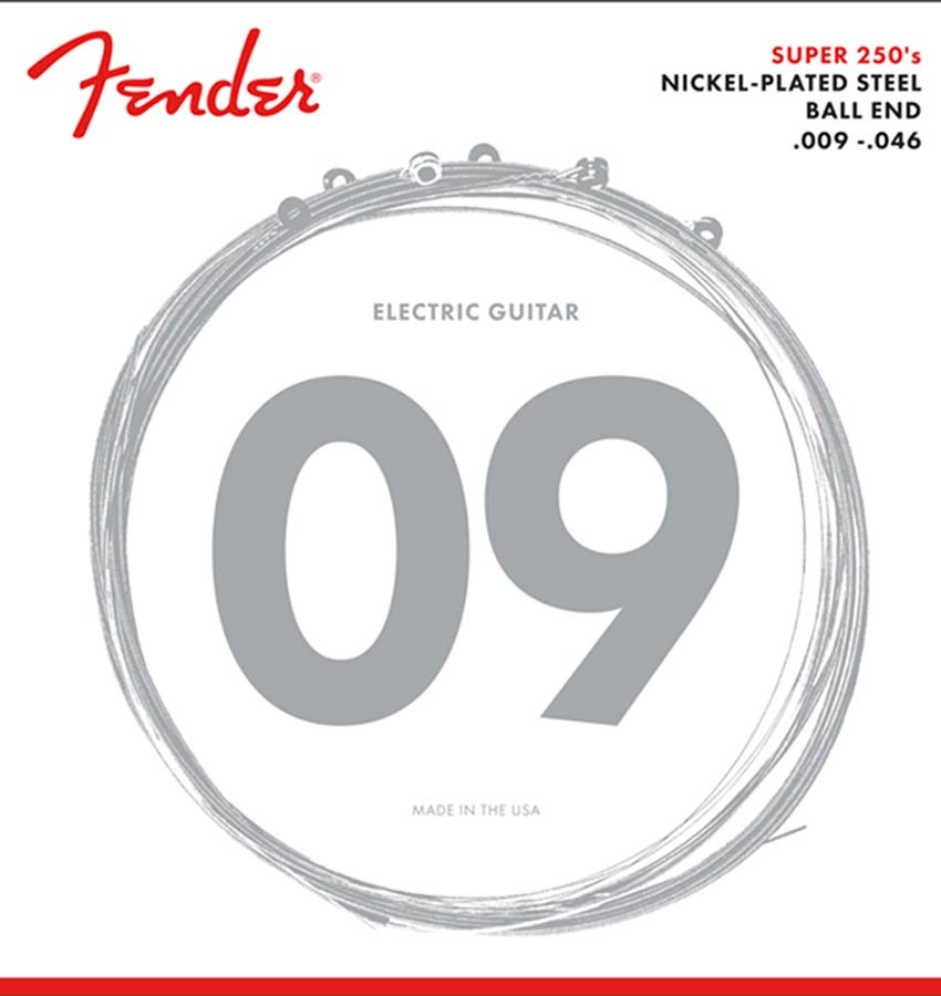 Fender snarenset elektrisch, nickel roundwound, regular light, 009-011-016-026-036-046