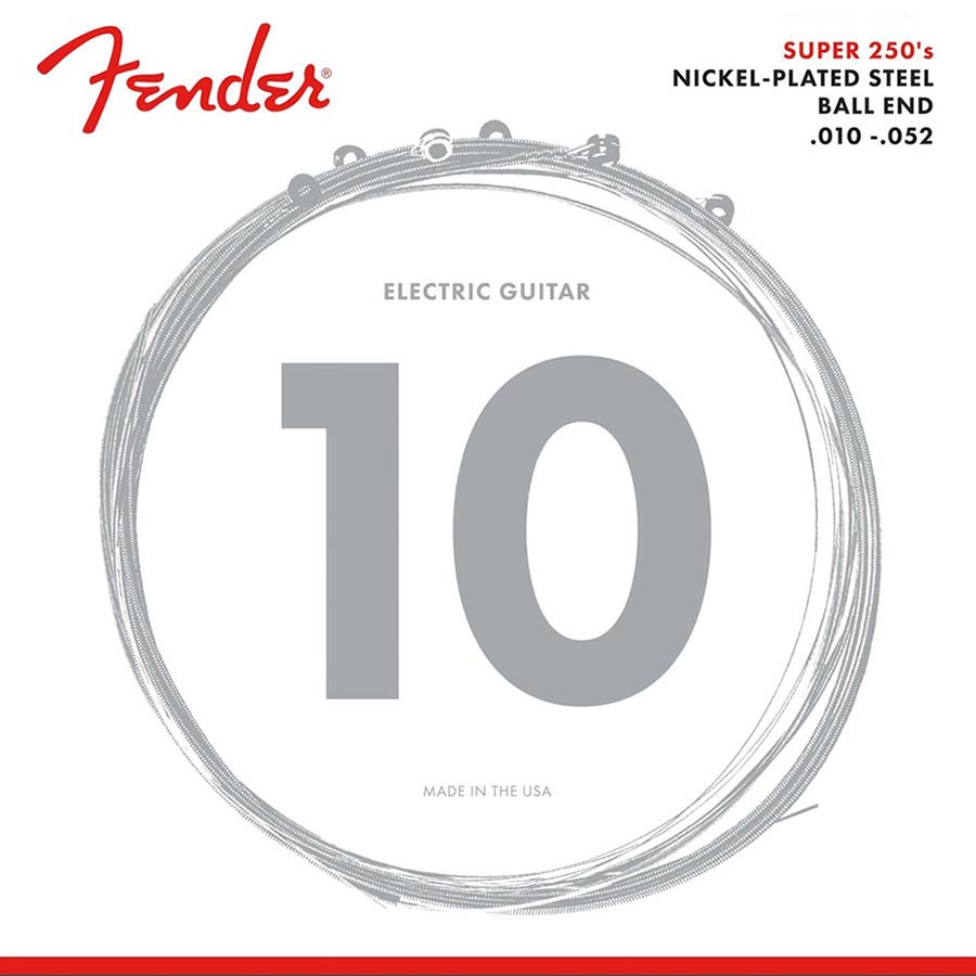 Fender snarenset elektrisch, nickel roundwound, regular top heavy bottom, 010-013-017-032-042-052