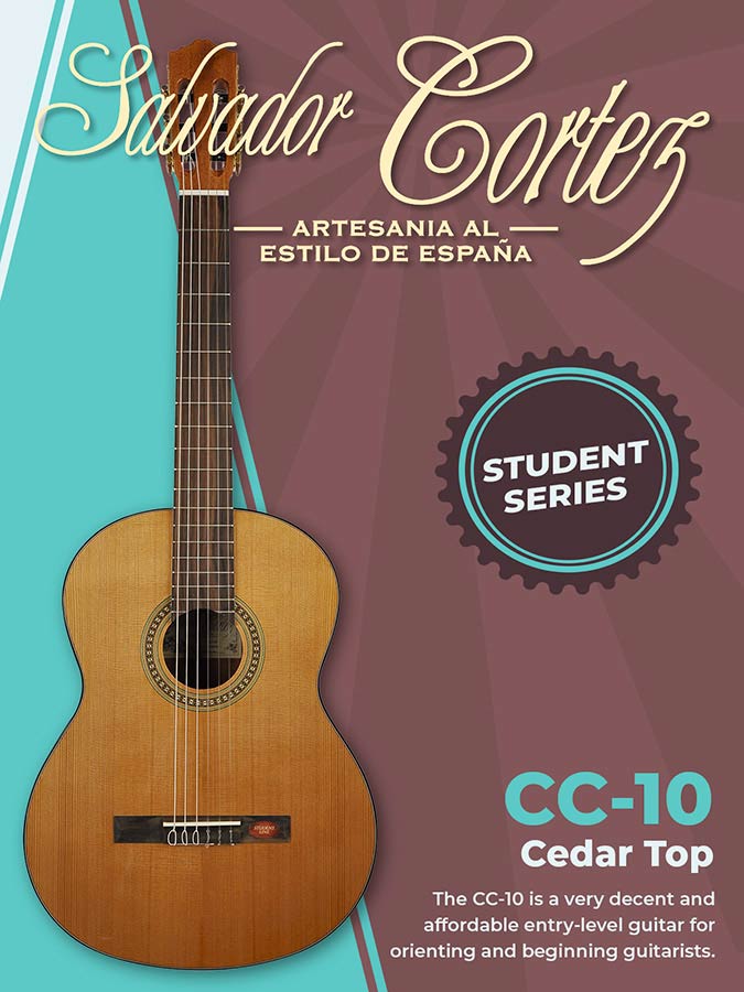Salvador Cortez CC-10 Klassieke Gitaar 4/4 Ceder