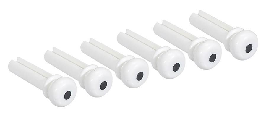 Boston 2120 kunststof brugpennen 6-pack voor akoestische basgitaar – wit