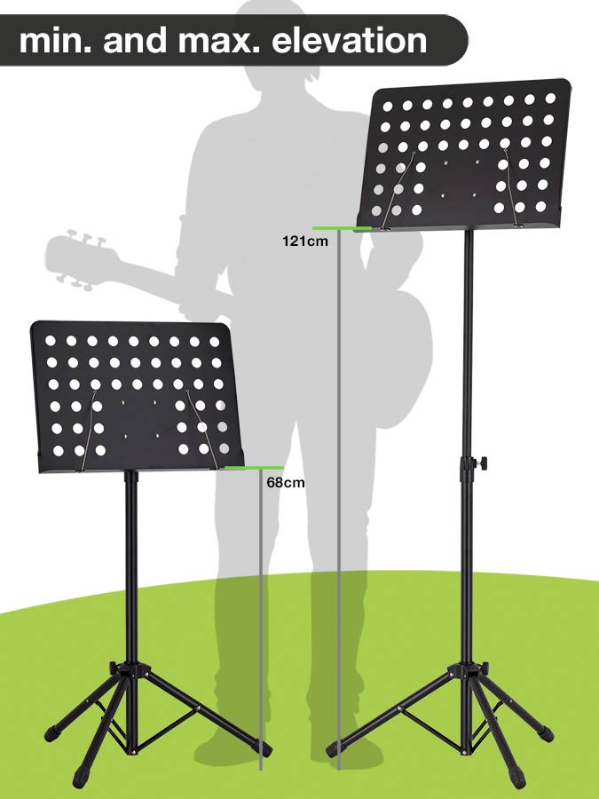 Boston OMS-280 metalen orkestlessenaar met geperforeerd afneembaar blad, 49x34cm, bulk verpakt (zonder indiv doos)