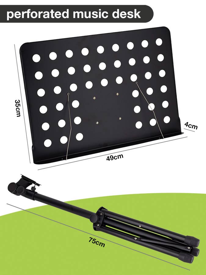 Boston OMS-280 metalen orkestlessenaar met geperforeerd afneembaar blad, 49x34cm, bulk verpakt (zonder indiv doos)