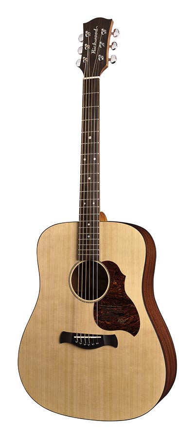 Richwood D-20 Master Series handgemaakte dreadnought gitaar, massief sparren en mahonie, satijn afgewerkt