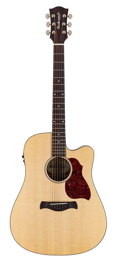 Richwood D-20-CE Master Series handgemaakte dreadnought gitaar, massief sparren en mahonie, Presys I, satijn afgewerkt