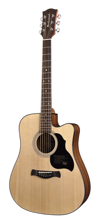 Richwood D-40-CE Master Series handgemaakte dreadnought gitaar, massief sparren en mahonie, Presys I, glanzend afgewerkt