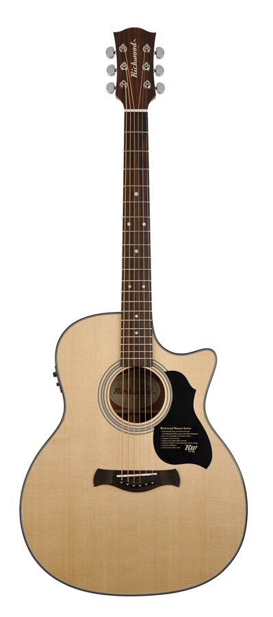 Richwood G-40-CE Master Series handgemaakte grand auditorium gitaar, massief sparren en mahonie, Presys I, glanzend afgewerkt