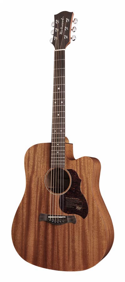 Richwood D-50-CE Master Series handgemaakte dreadnought gitaar, massief mahonie, Presys I, satijn afgewerkt