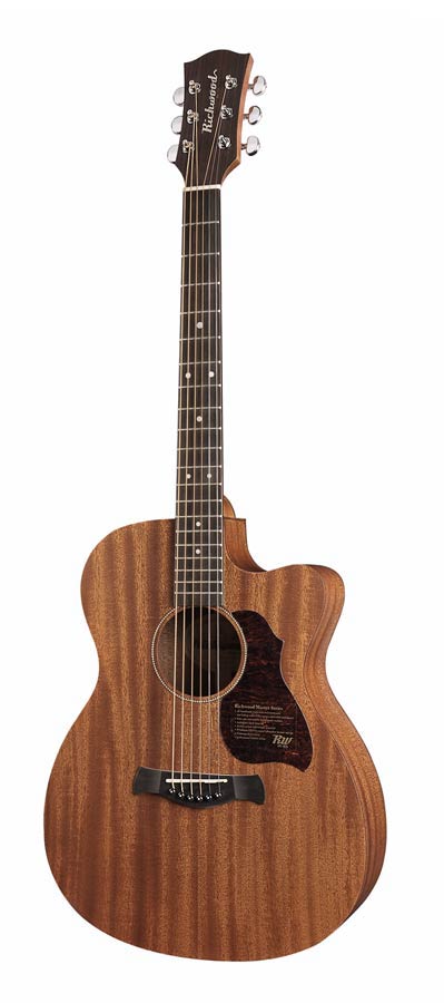 Richwood A-50-CE Master Series handgemaakte auditorium OOO gitaar, massief mahonie, Presys I, satijn afgewerkt