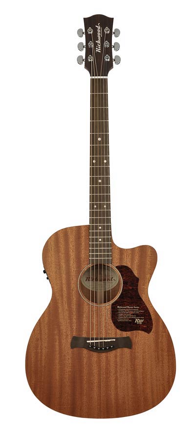 Richwood A-50-CE Master Series handgemaakte auditorium OOO gitaar, massief mahonie, Presys I, satijn afgewerkt