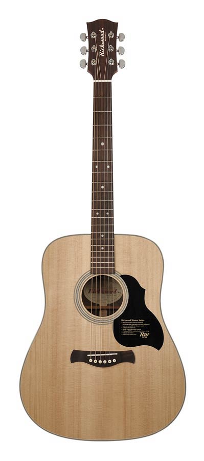 Richwood D-60 Master Series handgemaakte dreadnought gitaar, massief sparren en palissander, glanzend afgewerkt