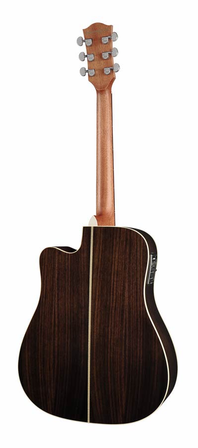 Richwood D-60-CE Master Series handgemaakte dreadnought gitaar, massief sparren en palissander, Presys 201, glanzend afgewerkt