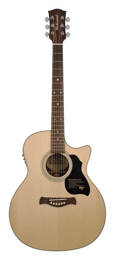 Richwood G-60-CE Master Series handgemaakte grand auditorium gitaar, massief sparren en palissander, Presys 201