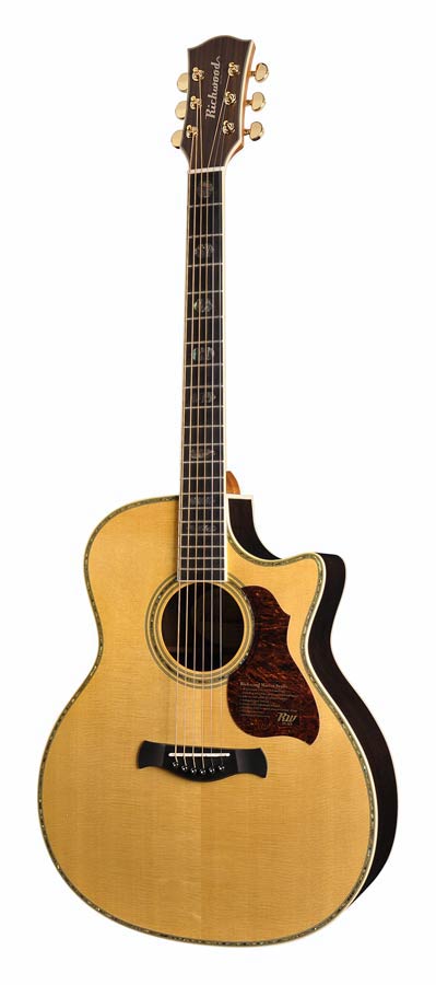 Richwood G-70-CEVA Master Series handgemaakte grand auditorium gitaar, massief sparren en palissander, echte abalone, Presys 201