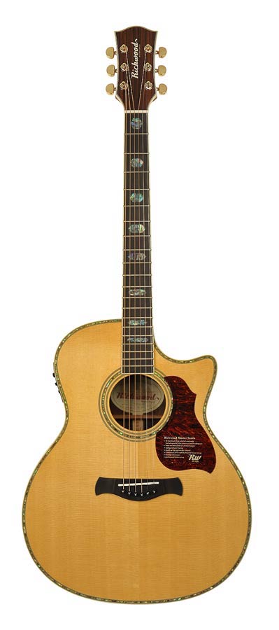 Richwood G-70-CEVA Master Series handgemaakte grand auditorium gitaar, massief sparren en palissander, echte abalone, Presys 201