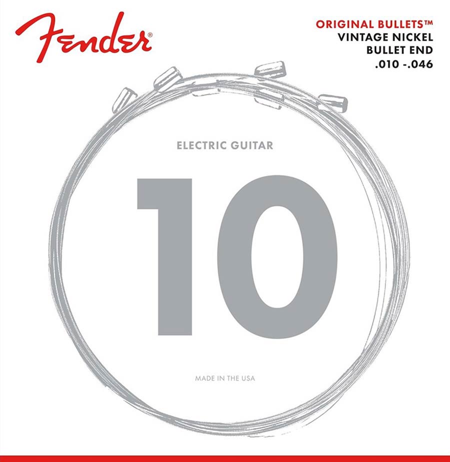Fender snarenset elektrisch, pure nickel roundwound, regular, 010-013-017-026-036-046
