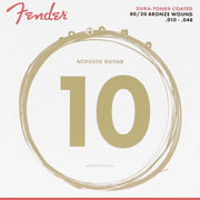 Fender snarenset akoestisch, coated bronze, extra light, 010-014-022-030-040-048