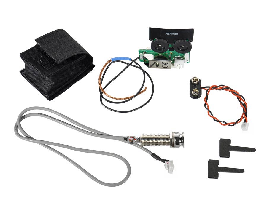 Richwood SON-GT2 vervangingsonderdeel Fishman Sonitone voorversterker met element, batterijzakje en jackplug in de staartknop