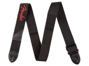 Fender gitaarriem, 5cm breed, 'Poly Logo', rood Fender logo